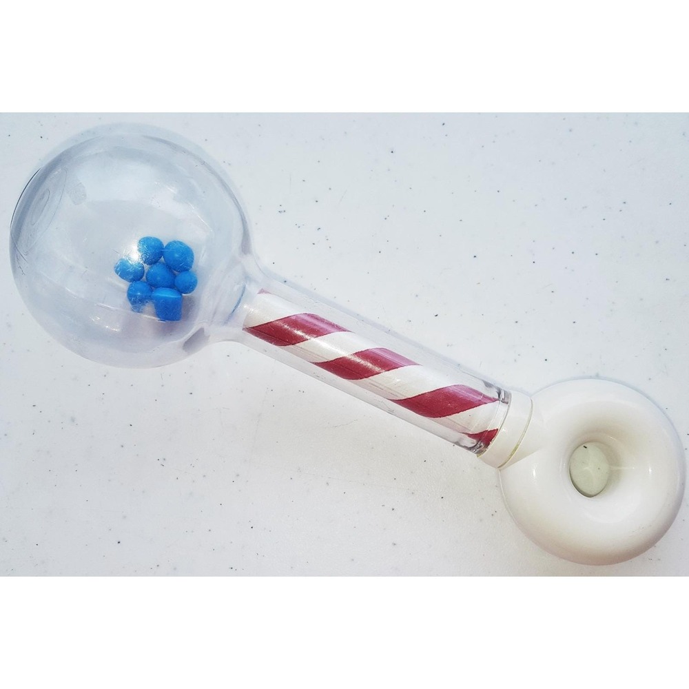 Johnson & Johnson Barber Pole Baby Rattle Sensory Developmental Parents Magazine